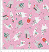 Winter Llamas on Pink
