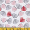Valentine Paper Hearts on Cream 100% Cotton Price per Yard