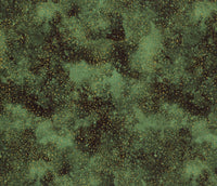 Blender Space, verde metalizado, 100 % algodón. Precio por yarda