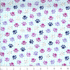 Novelty Dogs Pups Paws on Light Blue Gingham 100% Cotton Price per Yard