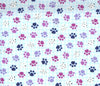 Novelty Dogs Pups Paws on Light Blue Gingham 100% Cotton Price per Yard