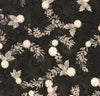 Christmas Peppermints Flourish on Black Metallic 100% Cotton Price Per Yard