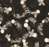 Christmas Peppermints Flourish on Black Metallic 100% Cotton Price Per Yard