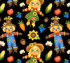 «Scarecrows Fall Friends» en negro, 100 % algodón