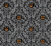 Halloween Pumpkin Damask on Gray