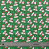 Christmas Teddy Bears and Snowflakes on Green 100% Cotton Fabric