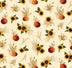 Harvest Minis Sunflowers and Pumpkins on Cream 100% Cotton