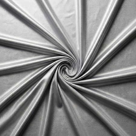Casino Shiny Stretch Satin Spandex Fabric||color:Silver