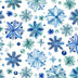 Tela «Snowy Sparkle Digital Cuddle Blue», por yarda