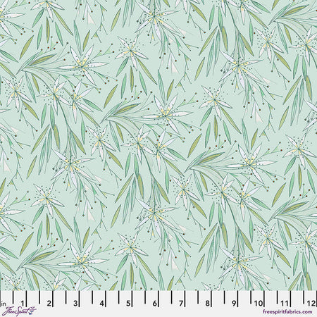 Tela de algodón «Star Flower Mint Flourish And Bloom», 44"/45", por yarda
