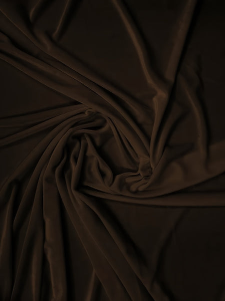 Tela elástica de terciopelo y spandex, 360 gramos, para disfraces / Color chocolate / Se vende por yardas
