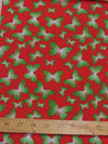 Butterflies Red Cotton Polyester Fabric