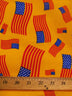 American Flags Mustard Cotton Polyester Fabric