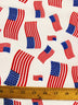 American Flags White Cotton Polyester Fabric