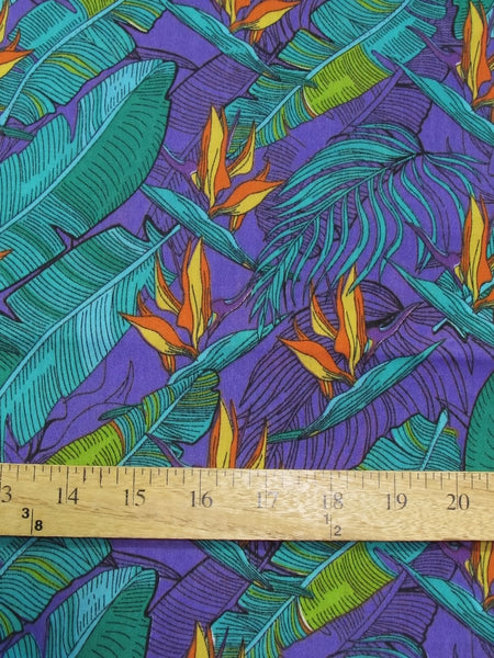 Tela de poliéster y algodón «Island Breeze» en color morado