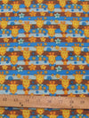 Animal Giraffes Blue Poly Cotton Fabric