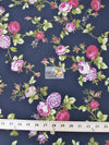 Daffodils Flower Black Poly Cotton Fabric