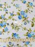 Daffodils Flower Blue Poly Cotton Fabric