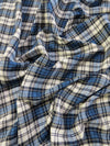 Tejido de franela para uniformes con estampado de tartán / Azul/Blanco/Negro
