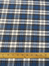 Tejido de franela para uniformes con estampado de tartán / Azul/Blanco/Negro