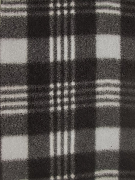 Tartan Plaid Polar Fleece Fabric / Black/Gray / Sold By The Yard||color:Black/Gray