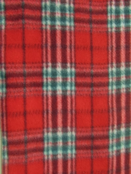 Tartan Plaid Polar Fleece Fabric / Red/Green / Sold By The Yard||color:Red/Green
