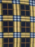 Tejido de forro polar con estampado de tartán / Azul marino/Amarillo brillante / Se vende por metros