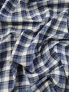 Tartan Plaid Uniform Apparel Flannel Fabric / Blue/White