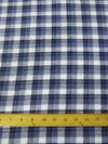 Tartan Plaid Uniform Apparel Flannel Fabric / Blue/White||color:Blue/White