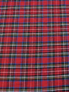 Tejido de franela para uniformes con estampado de tartán / Rojo/Multicolor / Se vende por metros