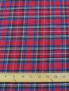 Tejido de franela para uniformes con estampado de tartán / Rojo/Multicolor / Se vende por yardas||color: Rojo multicolor