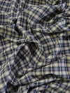 Tejido de franela para uniformes con estampado de tartán / Crema/Azul