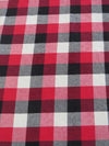 Tejido de franela para uniformes con estampado de tartán / Rojo/Negro/Blanco