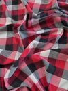 Tejido de franela para uniformes con estampado de tartán / Rojo/Negro/Blanco