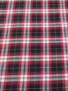 Tejido de franela para uniformes con estampado de tartán / Negro/Rojo/Blanco