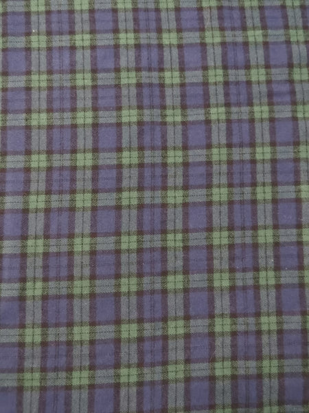 Tejido de franela para uniformes con estampado de tartán / Verde/Morado