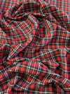 Tejido de franela para uniformes con estampado de tartán / Rojo/Negro