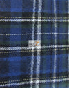 Tejido de franela para uniformes con estampado de tartán / Blanco/Azul marino / Se vende por metros