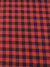 Tejido de franela para uniformes con estampado de tartán / Rojo búfalo/Negro / Se vende por metros