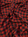 Tejido de franela para uniformes con estampado de tartán / Rojo búfalo/Negro / Se vende por metros