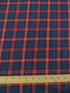 Tartan Plaid Uniform Apparel Flannel Fabric / Navy/Red 2||color:Navy/Red 2