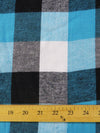 Tartan Plaid Uniform Apparel Flannel Fabric / Multi Turquoise/Black / Sold By The Yard||color:Turquoise/Black