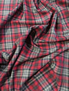 Tejido de franela para uniformes con estampado de tartán / Rojo/Gris