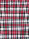 Tejido de franela para uniformes con estampado de tartán / Blanco/Rojo