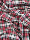 Tejido de franela para uniformes con estampado de tartán / Blanco/Rojo