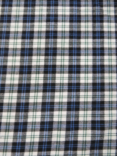 Tejido de franela para uniformes con estampado de tartán / Blanco/Negro