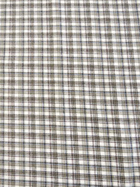 Tejido de franela para uniformes con estampado de tartán / Verde salvia/Blanco / Se vende por metros