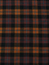 Tejido de franela para uniformes con estampado de tartán / Naranja/Negro / Se vende por metros