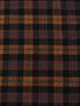 Tejido de franela para uniformes con estampado de tartán / Naranja/Negro / Se vende por metros