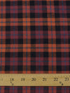 Tejido de franela para uniformes con estampado de tartán / Naranja/Negro / Se vende por yardas||color: Naranja/Negro